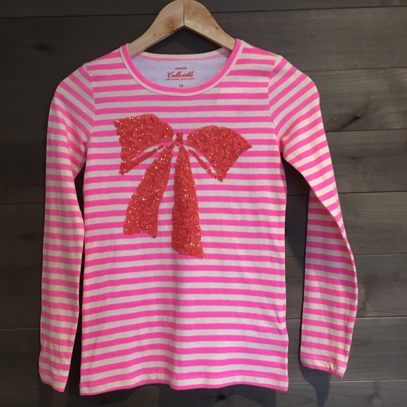 J Crew Crewcuts Sequin Bow Collectible Tee Top NWT - Picture 1 of 6